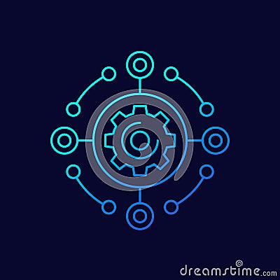software, framework and integration line icon Vector Illustration