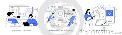 Software and frontend development abstract concept vector illustrations. Vector Illustration