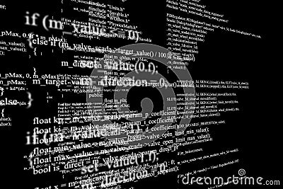 Software source code. Layers of program code Cartoon Illustration