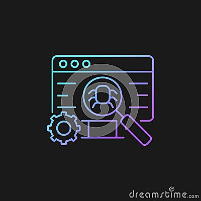 Software testing gradient vector icon for dark theme Vector Illustration