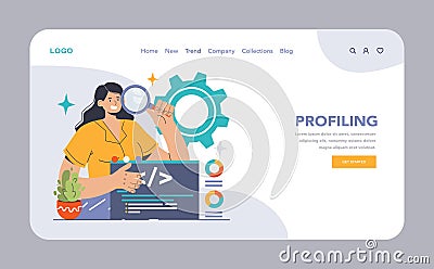 Software testing web banner or landing page. Code testing Vector Illustration