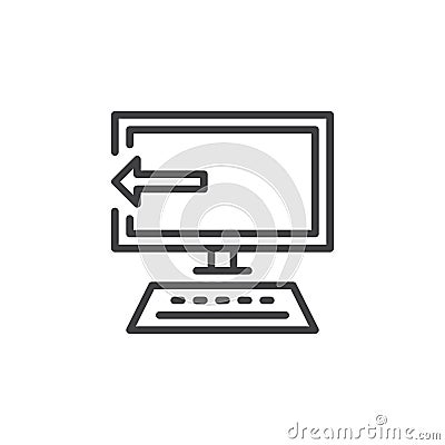 Software uninstall line icon, outline vector sign, linear style pictogram isolated on white Vector Illustration