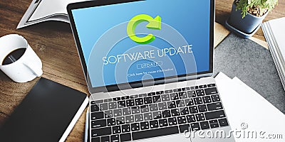 Software Update Program Digital Improvement Concept Stock Photo