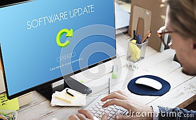 Software Update Website Webpage Networking Concept Stock Photo