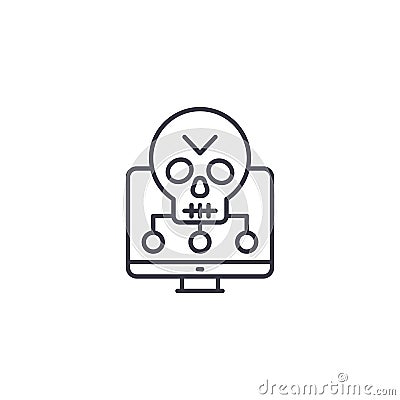 Software vulnerabilities linear icon concept. Software vulnerabilities line vector sign, symbol, illustration. Vector Illustration