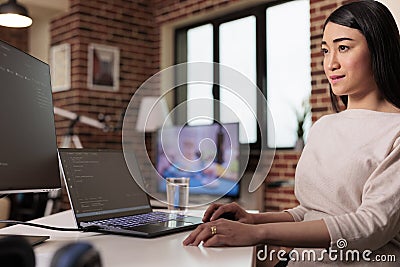 Software web developer coding html script Stock Photo