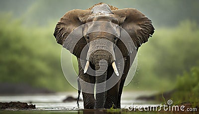 Soggy Style- Epic Portraiture Of A Detailed Wildlife Elephant In 8k Resolution Stock Photo