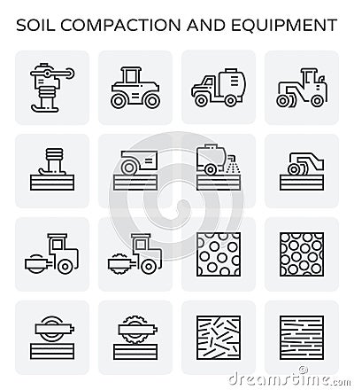 Soil compaction icon Vector Illustration