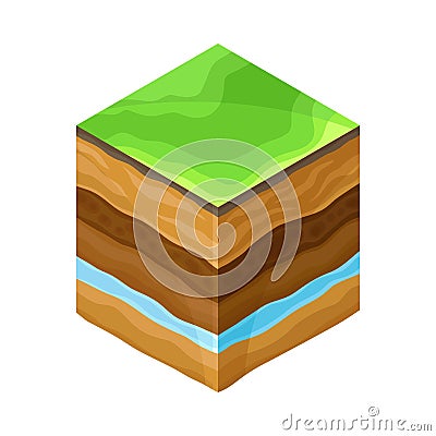 Soil Cross Section Showing Layers as Geology Sampler for Research Vector Illustration Vector Illustration