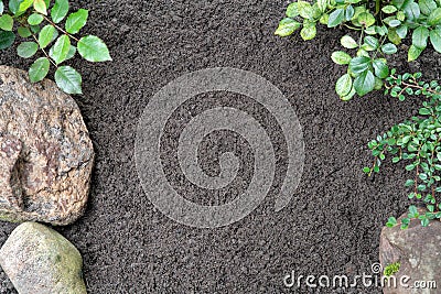 Soil in the garden with lots of copy space Stock Photo