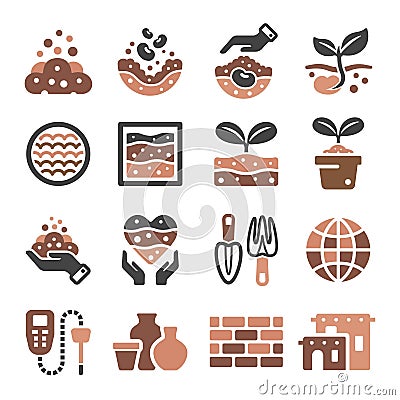 soil icon set vector illustration Vector Illustration