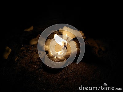 Soil lamp lighting at the night image , Stock Photo