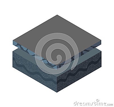 Soil Layers cross section geological organic, sand, clay layers Vector Illustration