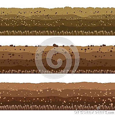 Soil layers set Vector Illustration