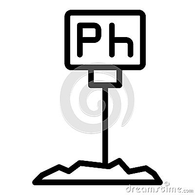 Soil ph meter icon, outline style Vector Illustration