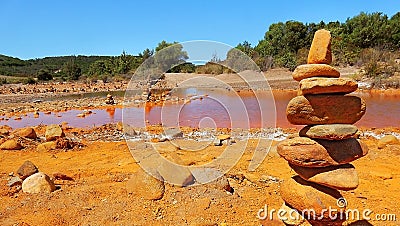 Soil and rocks at Rio Piscinas, Sardinia Stock Photo
