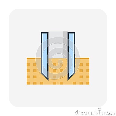 Soil sampling collecting, geotechnical engineering vector icon Vector Illustration