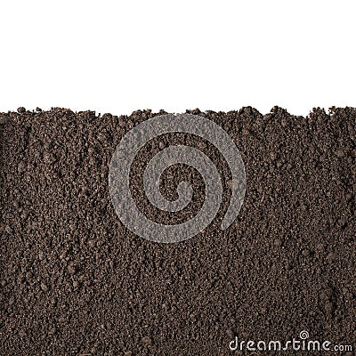 Soil section texture isolated on white Stock Photo