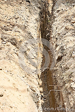 Soil trench Stock Photo