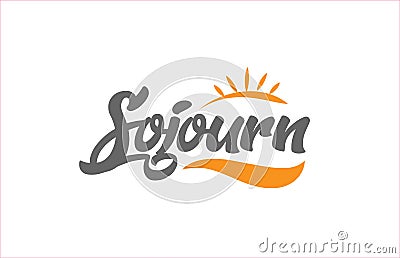 sojourn black hand writing word text typography design logo icon Vector Illustration