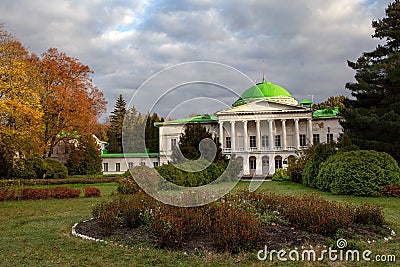 Sokyryntsi, Ukraine - October 17, 2021: Grigory Galagan palace and park complex, built in early 19th century. Located in the Stock Photo