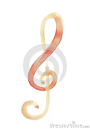 Sol key music symbol notation with watercolour Stock Photo