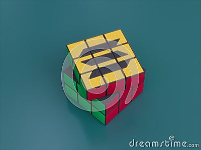 Solana Crypto Rubiks Cube Puzzle Solve Logic Game Difficult 3D Illustration Editorial Stock Photo