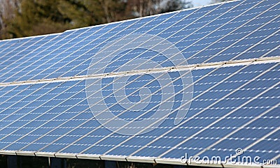 Solar Array in Beaverton, Oregon Stock Photo