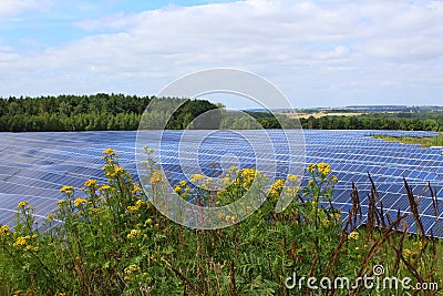 Solar arrays of a photovoltaic system Stock Photo