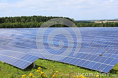 Solar arrays of a photovoltaic system Stock Photo