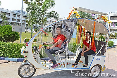 Solar Auto Rickshaw Editorial Stock Photo