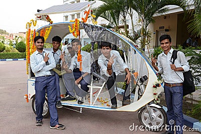 Solar Auto Rickshaw Editorial Stock Photo