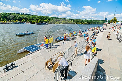 Solar boats teams Editorial Stock Photo