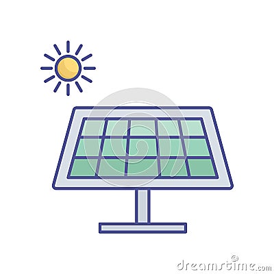 solar cell, Line Style vector icon which can easily modify or edit Vector Illustration