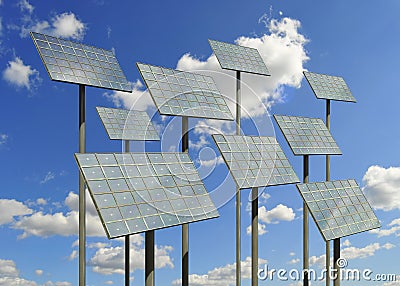 Solar cell panels Stock Photo