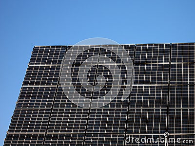 Solar cells on a roof Stock Photo