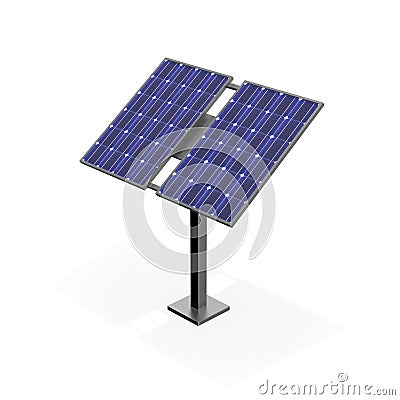 Solar cells on stand 3d rendering Stock Photo