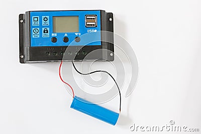 solar charge controller with battery Stock Photo