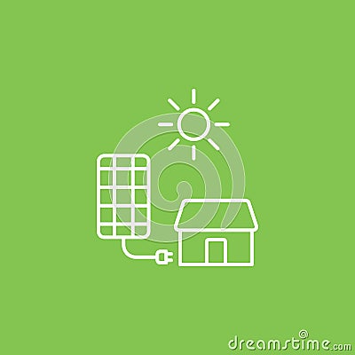 Solar, charger, home icon - Vector. Simple element illustration from UI concept. Solar, charger, home icon - Vector. Infographic Cartoon Illustration