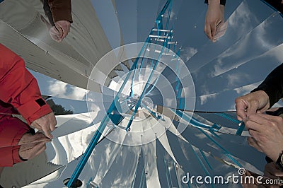 Solar Cooker, Installation Stock Photo