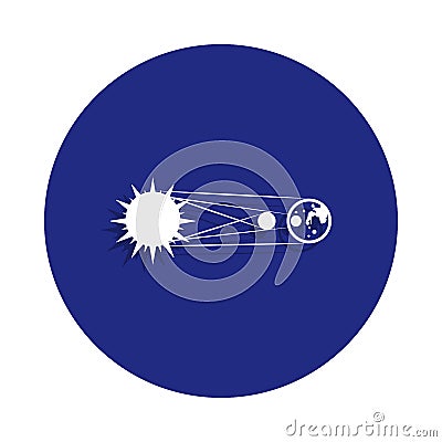 solar eclipse icon in badge style. One of Space collection icon can be used for UI, UX Stock Photo
