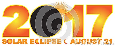 2017 Solar Eclipse Numeral Text vector Illustration Vector Illustration