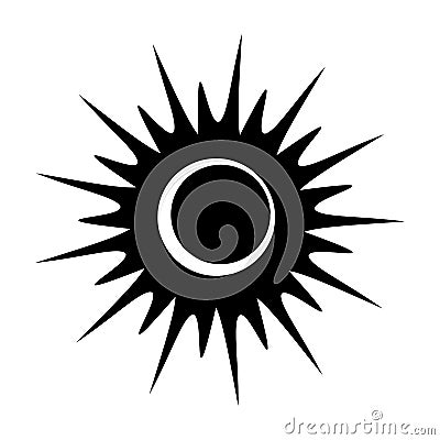 Solar eclipse single black icon Vector Illustration