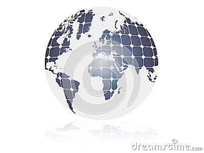 Solar energy, clean energy symbol. earth globe with photovoltaic cells. Vector Illustration