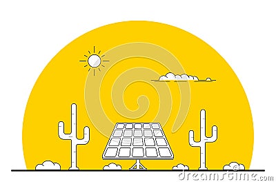 Solar energy concept banner Vector Illustration