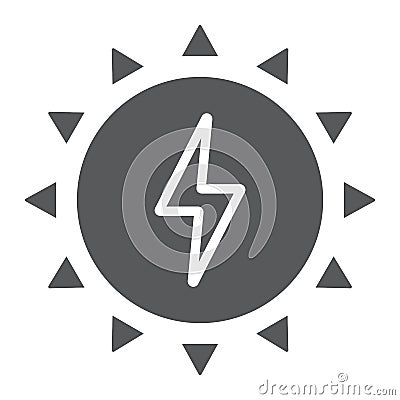 Solar energy glyph icon, ecology and energy Vector Illustration