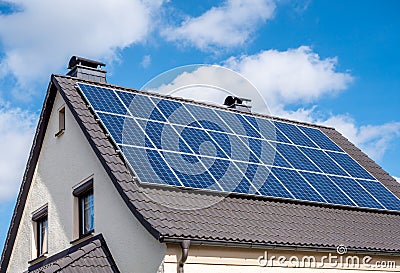 Solar energy on a home Stock Photo
