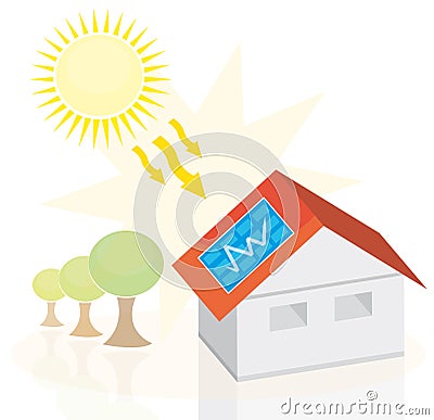 Solar energy house Stock Photo