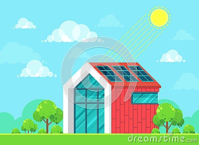 Solar energy idea concept Vector Illustration