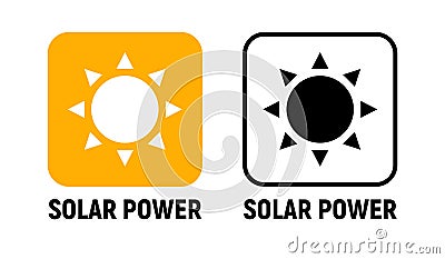 Solar energy panel icon. Solar power battery light isolated design Vector Illustration